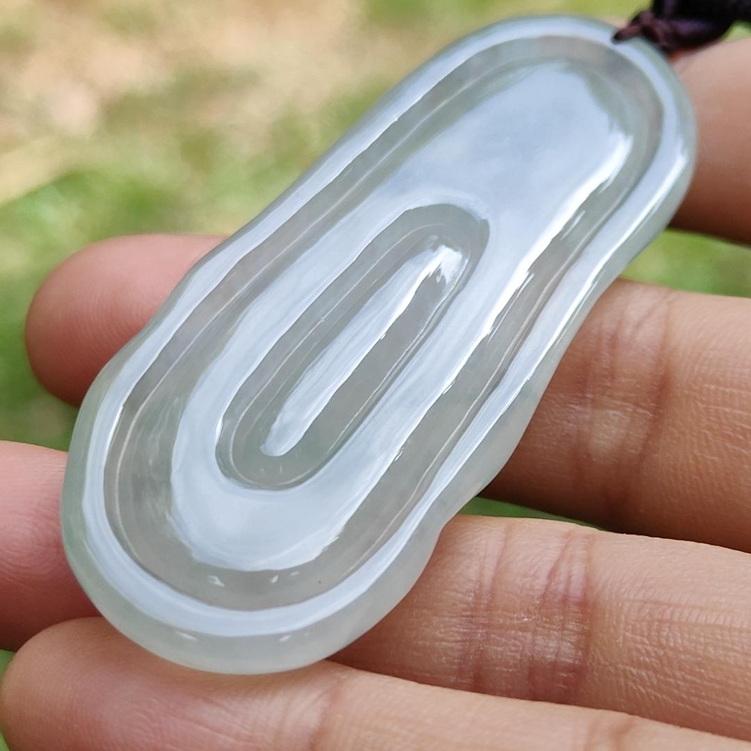 Light Green Hue Icy Translucent Natural Type A Jadeite Jade crafted as Amitābha to wear as Pendant, certificate weighs 18.67 grams (pendant281)