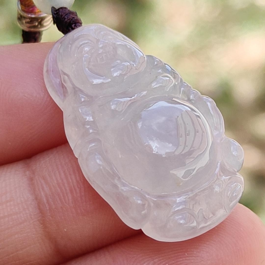 High Quality Natural Type A Jadeite Jade crafted as Standing Milo Buddha as Pendant, certificate weigh 6.38 grams, measurement 29.2 * 17.9 * 8.2 mm (pendant233)