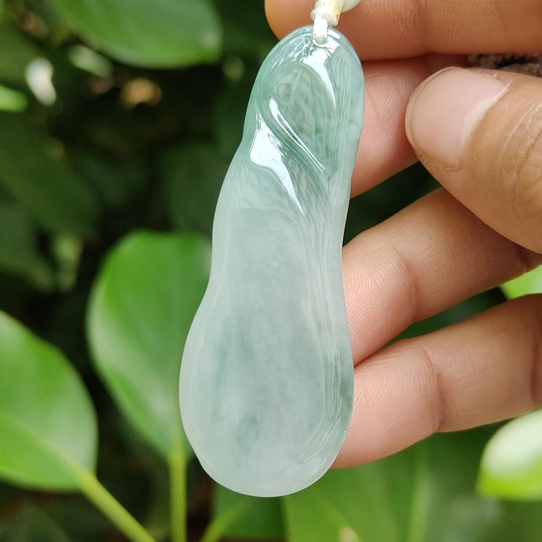 Good Quality Beautiful Natural Type A Jadeite Jade Light Green with Green Hue crafted with Dragon as Pendant, QIC labs approved certificated weigh 15.74 grams, measurements 56 * 20.5 * 6.2 mm (pendant296)