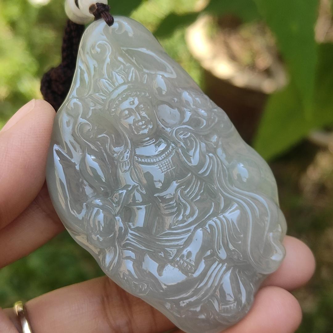 Rare Premium Quality Natural Type A Jadeite Jade crafted with Tara as a pendant with certificate weigh 46.31 grams, measurement 72.7 * 46.2 * 8.3 mm (pendant194)