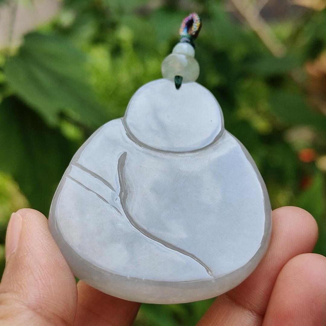 Rare Old Collection Natural Type A Jadeite Jade Pendant Necklace crafted as Milo Buddha with certificate weigh 56.32 grams, measurement 54.2 * 45.6 * 12.8 mm (pendant181)