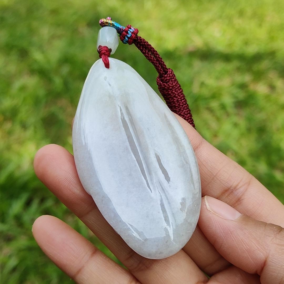 Full Lavender with green Natural Type A Jadeite Pendant Necklace Crafted as The Enlightenment Monk with certificate weigh 47.04 grams, 66 * 37.8 * 11 mm (pendant66)