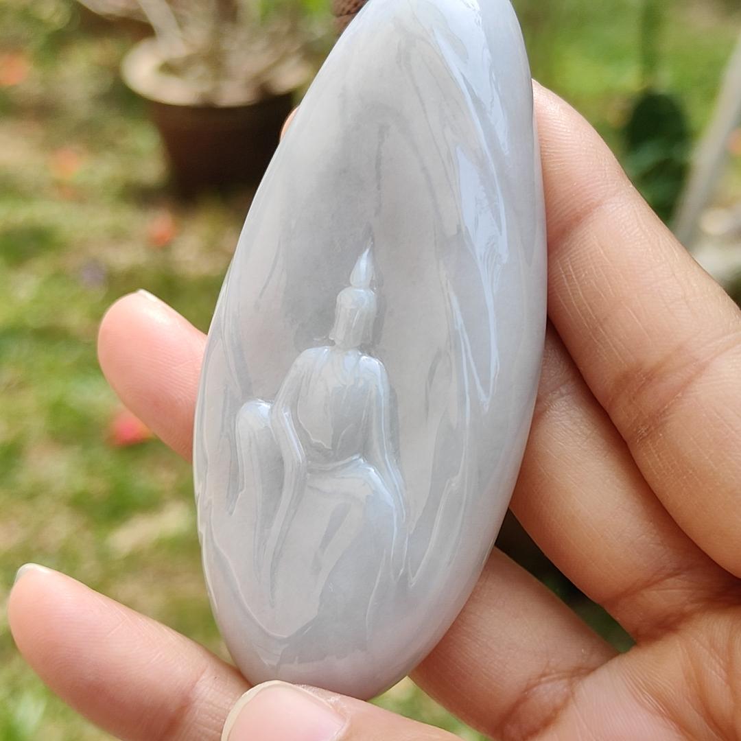 Limited time offer - Crafted with faceless buddha on Natural Type A Jadeite Jade as a Pendant with certificate weigh 77.91 grams, measurement 80.8 * 37.3 * 12.6 mm (pendant210)