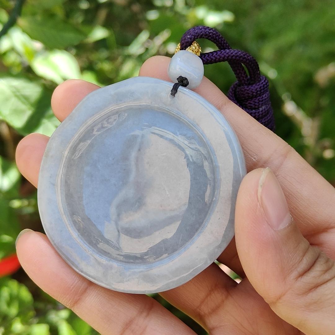 Lavender Domineering Dragon Pendant Necklace Natural Type A Jadeite with certificate included weigh 66.61 grams, 53.3 * 53.1 * 13.7 mm, suitable for your daily wear