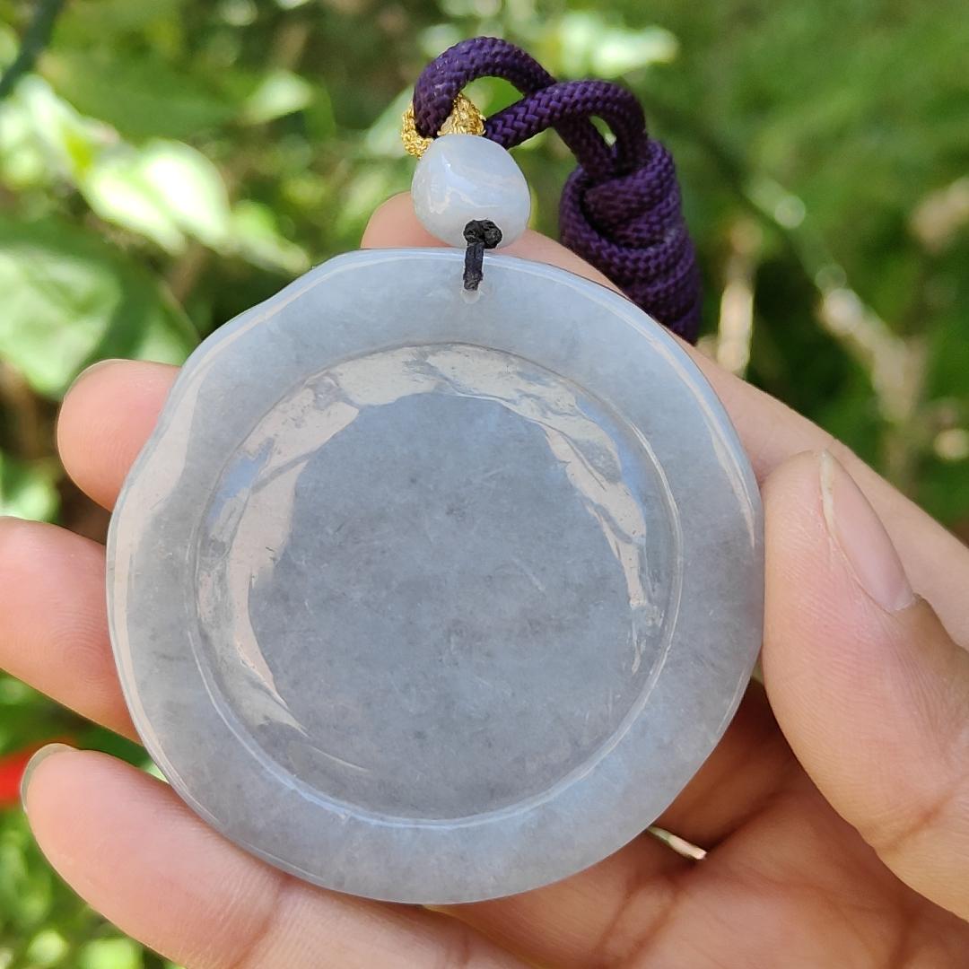 Lavender Domineering Dragon Pendant Necklace Natural Type A Jadeite with certificate included weigh 66.61 grams, 53.3 * 53.1 * 13.7 mm, suitable for your daily wear