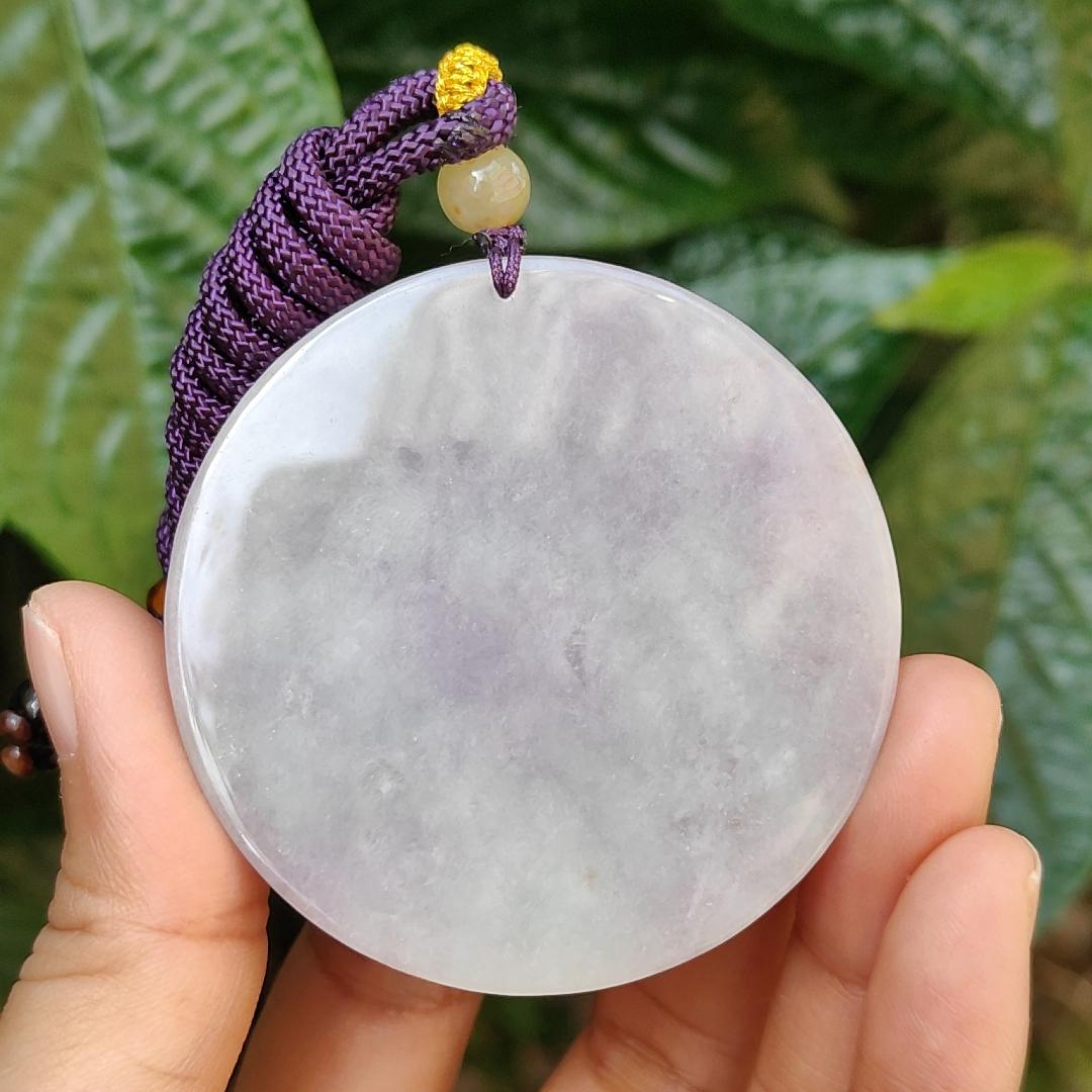 Mid-Year Special Offer Lavender with Yellow Patches Natural Type A Jadeite Jade crafted as Dragon with certificate weigh 71.76 grams, 54.8 * 54.8 * 15.8 mm (pendant170)