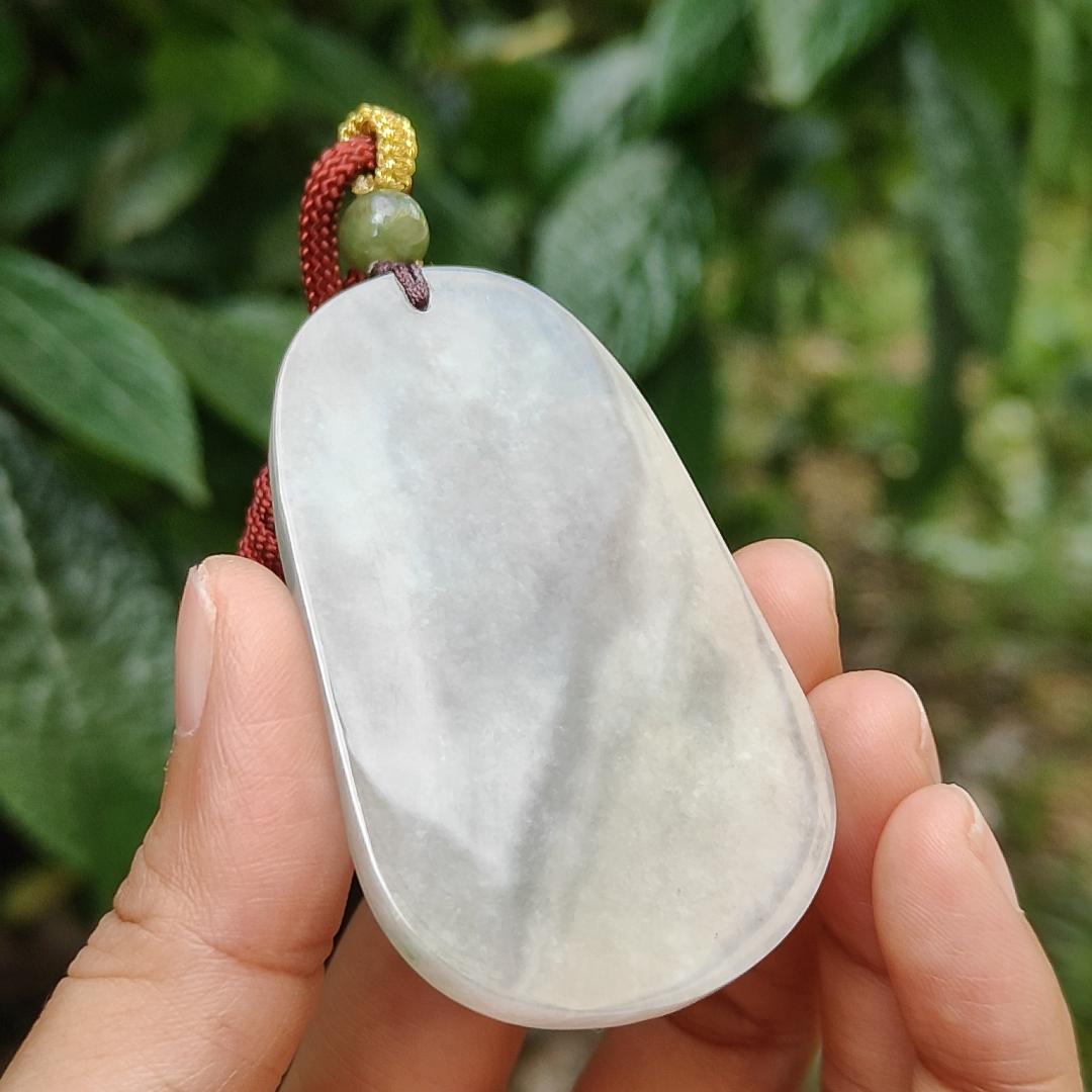 Rare Old School Natural Type A Jadeite Jade Pendant Necklace Crafted with Guanyin with certificate weigh 38.62 grams, 60.8 * 35.8 * 8.5 mm (pendant166)