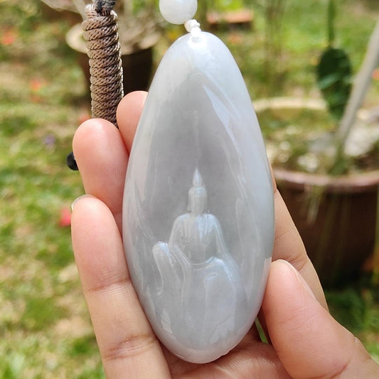 Limited time offer - Crafted with faceless buddha on Natural Type A Jadeite Jade as a Pendant with certificate weigh 77.91 grams, measurement 80.8 * 37.3 * 12.6 mm (pendant210)