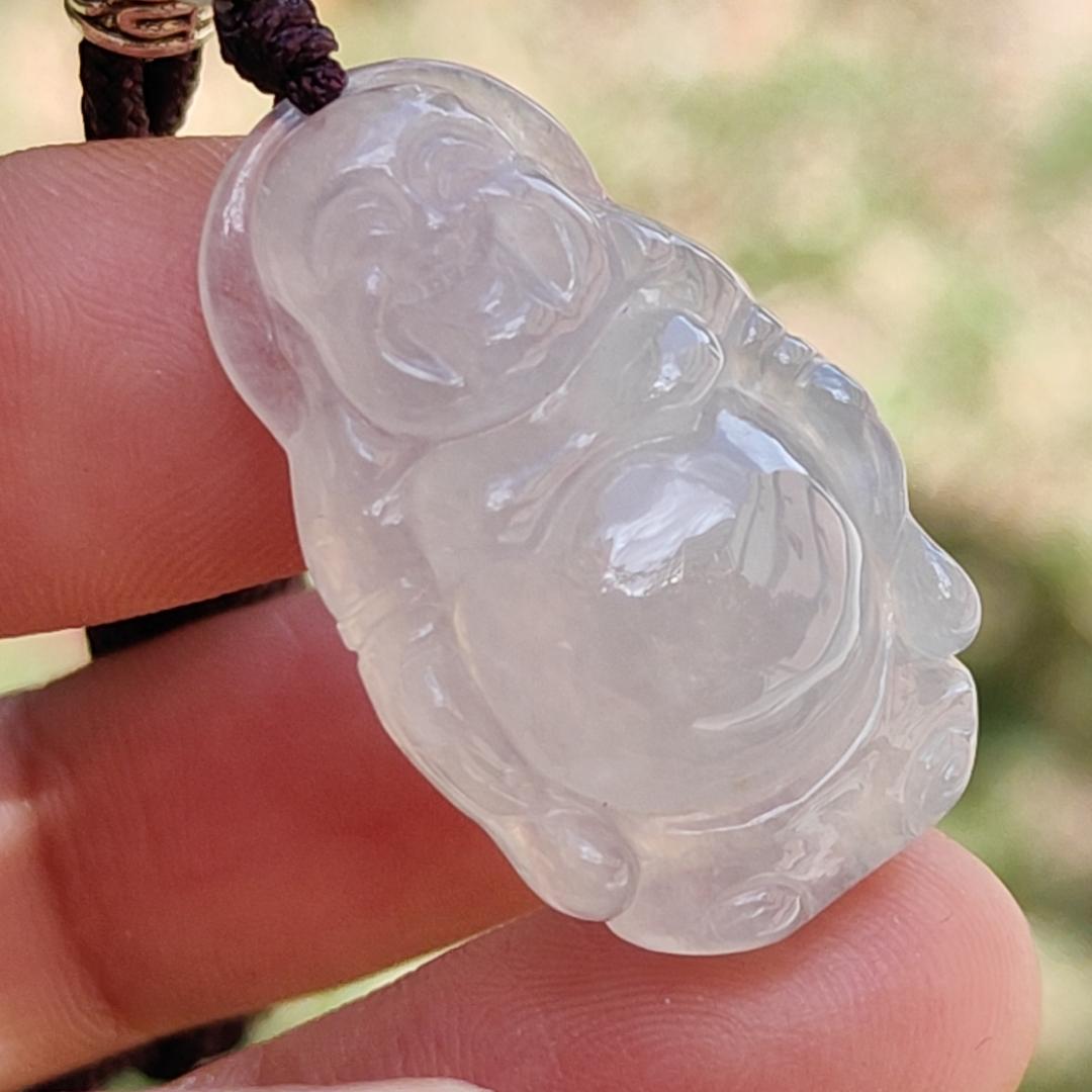 High Quality Natural Type A Jadeite Jade crafted as Standing Milo Buddha as Pendant, certificate weigh 6.38 grams, measurement 29.2 * 17.9 * 8.2 mm (pendant233)