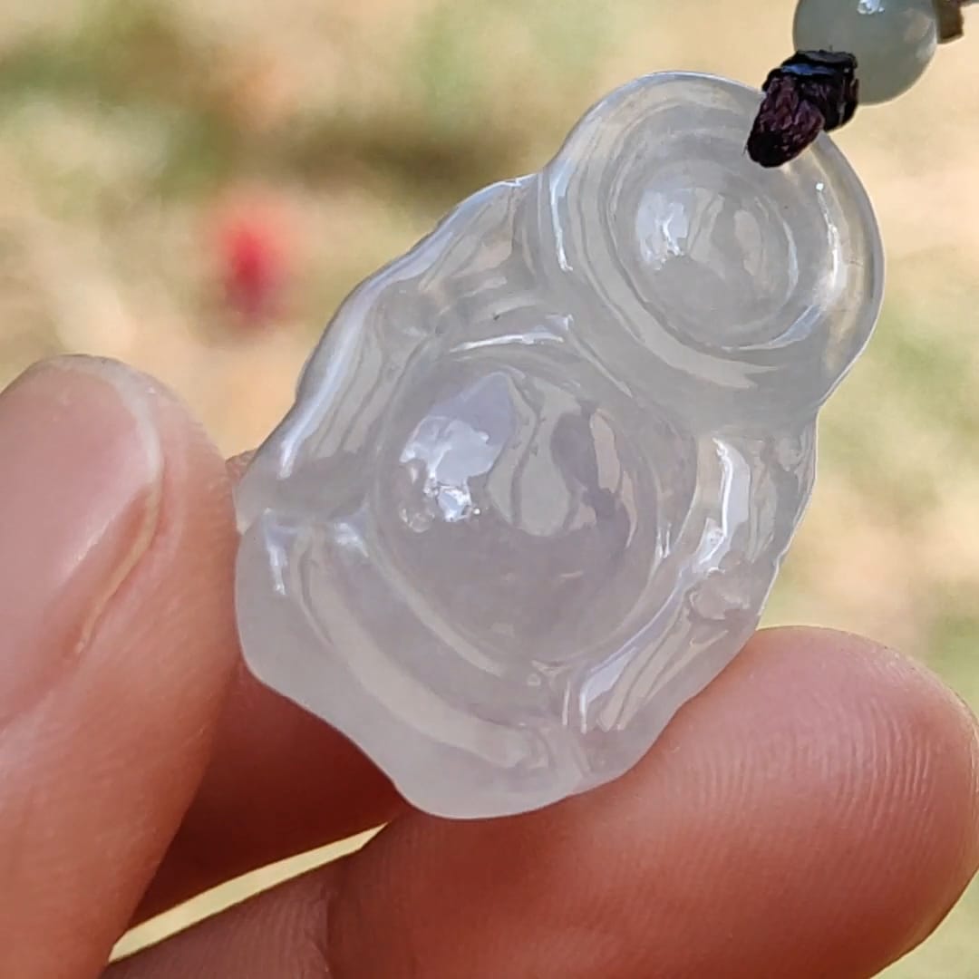 High Quality Natural Type A Jadeite Jade crafted as Standing Milo Buddha as Pendant, certificate weigh 6.38 grams, measurement 29.2 * 17.9 * 8.2 mm (pendant233)