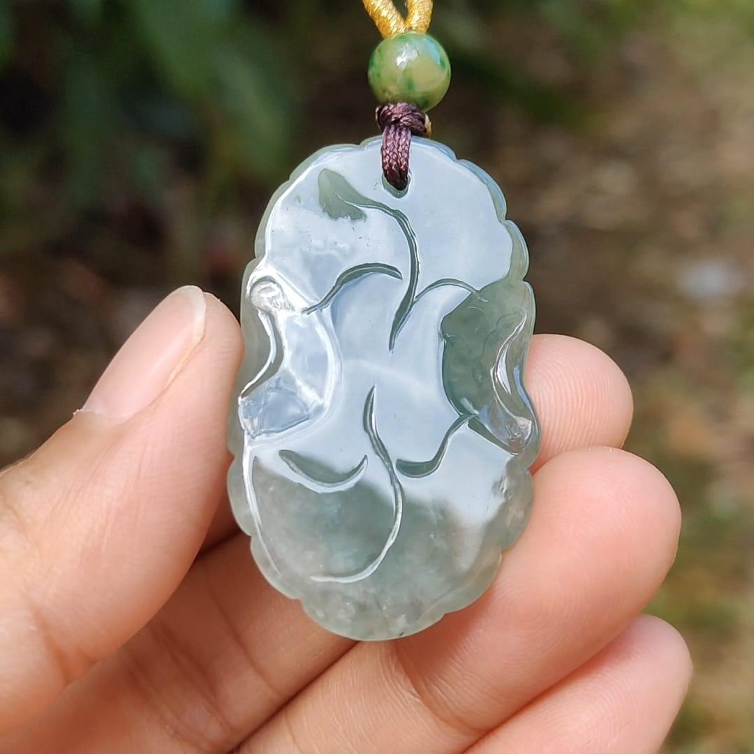 Green Natural Type A Jadeite Jade crafted with Pixiu as Pendant, certificate weighs 12.84 grams, measurement 40 * 23.8 * 10 mm (pendant251)