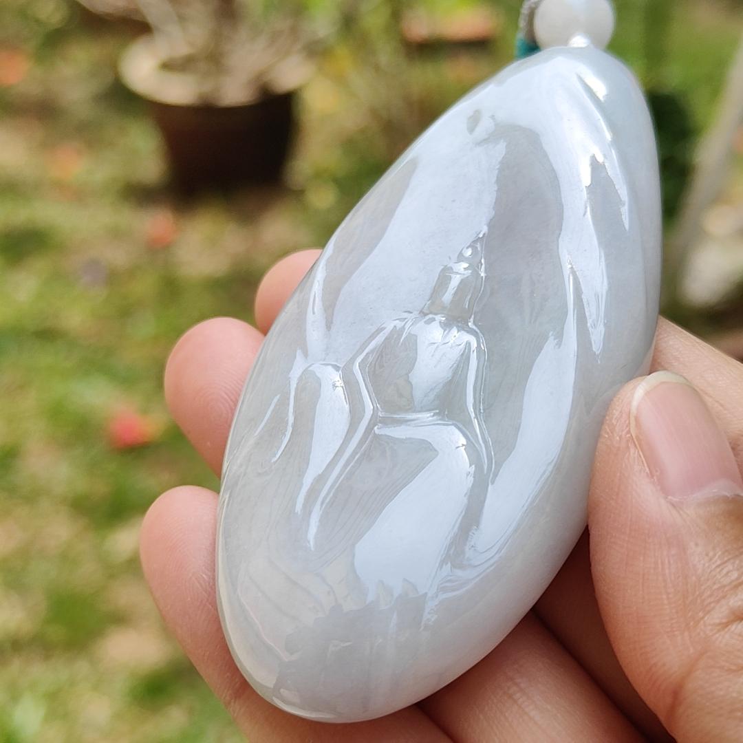 Limited time offer - Crafted with faceless buddha on Natural Type A Jadeite Jade as a Pendant with certificate weigh 77.91 grams, measurement 80.8 * 37.3 * 12.6 mm (pendant210)