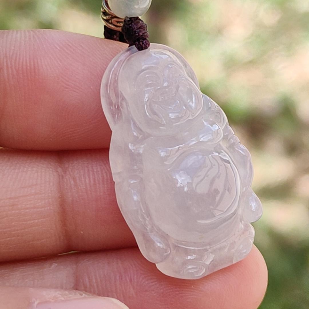 High Quality Natural Type A Jadeite Jade crafted as Standing Milo Buddha as Pendant, certificate weigh 6.38 grams, measurement 29.2 * 17.9 * 8.2 mm (pendant233)